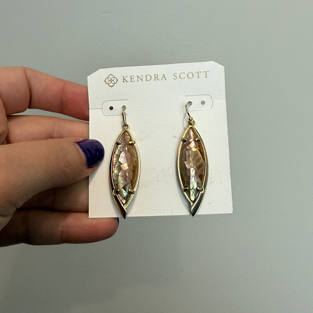 Kendra Scott Gold and Iridescent Marquise Earrings